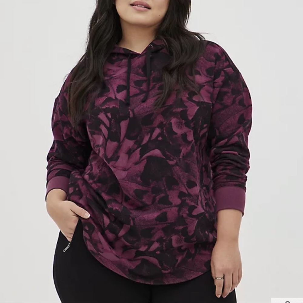 Brand New* Torrid DROP SHOULDER RELAXED FIT SWEATER EVERYDAY FLEECE WINGS VIOLET